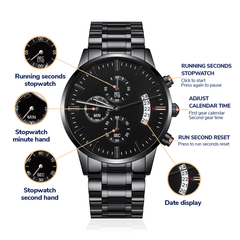 Engraved Watch We've Got Your Six (Charcoal Black) – Men's Watch